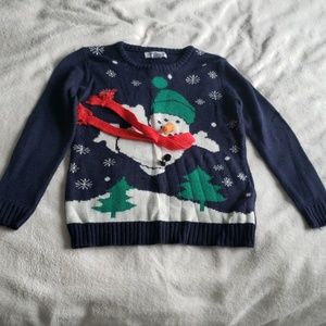 Ugly Christmas Sweater Snowman Pop Up Nose